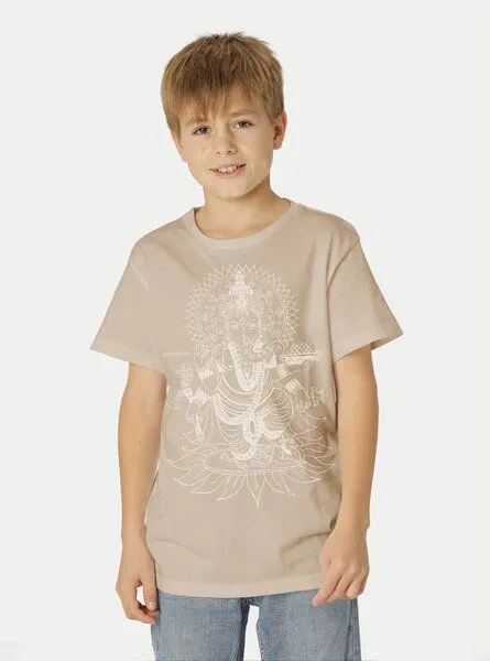 Peaces.bio - handbedruckte Biomode Peaces.bio - handbedruckte Biomode Bio-Kinder T-Shirt Ganesha, Sand, – Produktbild 2 von 2