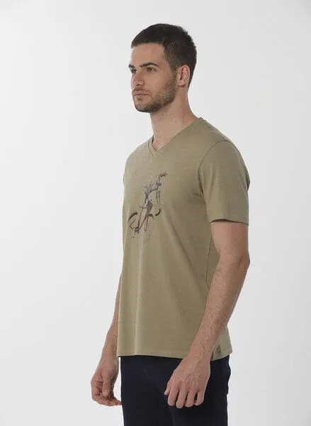 ORGANICATION ORGANICATION T-Shirt aus Bio-Baumwolle mit Print, Grün(olive), – Produktbild 3 von 4