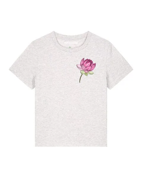 watapparel watapparel T-Shirt Frauen Blume, Cool heather grey, – Produktbild 1 von 3
