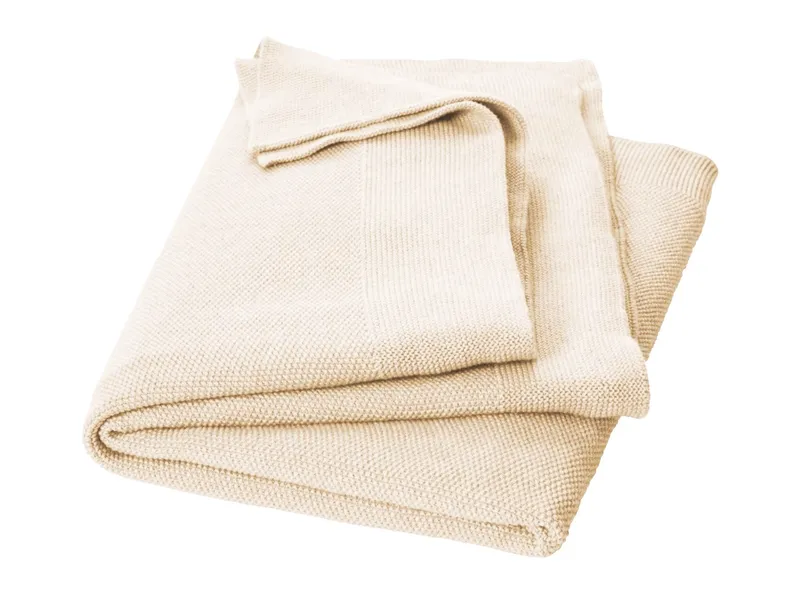 HANS NATUR HANS NATUR Babydecke Bio-Merinowolle Perlenstrick Maße 80 x 100 cm, Natur, – Produktbild 1 von 2