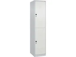 C+P C+P Doppelstock-Spind Classic PLUS, 2 Fächer, 1850x400x500mm, Lichtgrau/Verkehrsweiß – Produktbild 1 von 1