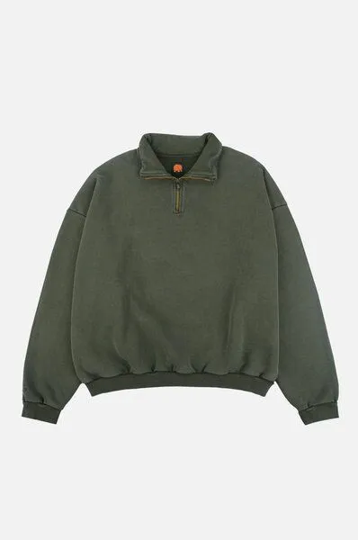 Trendsplant Trendsplant The Super Heavy Oversized Quarter Zip Sweatshirt Kombu Green, Oliv, – Produktbild 2 von 4