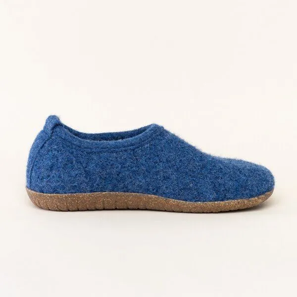 Gottstein Gottstein Filz-Hausschuh Alpine Midcut - Damen & Herren Pantoffel aus 100% Schurwolle mit Komfort-Einlagesohle, Blau, – Produktbild 3 von 4