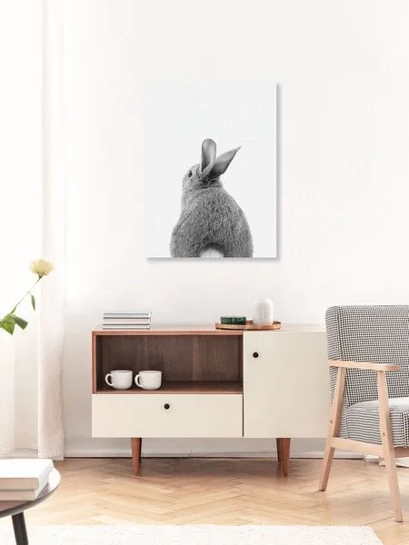 Photocircle Photocircle Poster / Leinwandbild - Rabbit Tail (Black and White) – Produktbild 3 von 4