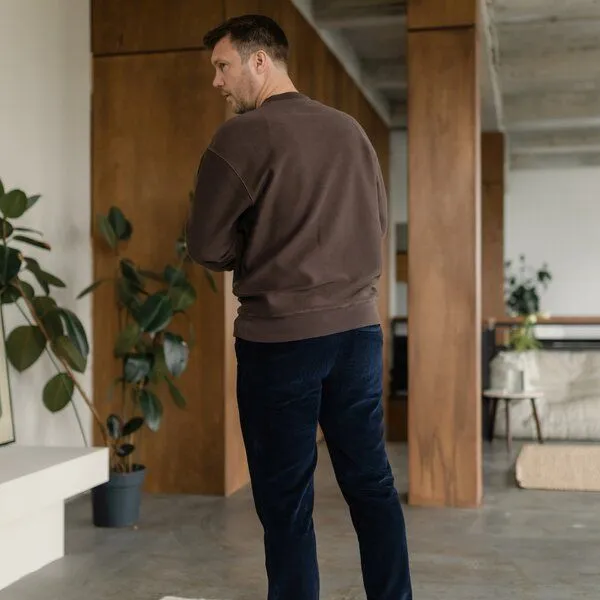 NORDLICHT NORDLICHT Herren Sweater aus strukturierter Bio-Baumwolle NILAS, Dunkelbraun (braun), – Produktbild 4 von 4