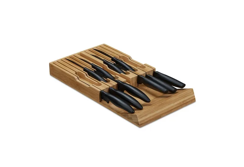RELAXDAYS RELAXDAYS Messerblock Messerhalter Schublade für 12 Messer (1tlg), Braun, – Produktbild 1 von 5