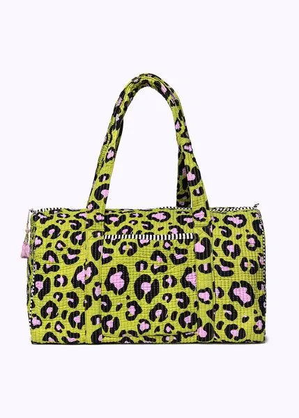 KIKOONI KIKOONI handgefertigte große Baumwolltasche "K. Shopper", Oh leo cosmic green, – Produktbild 2 von 4