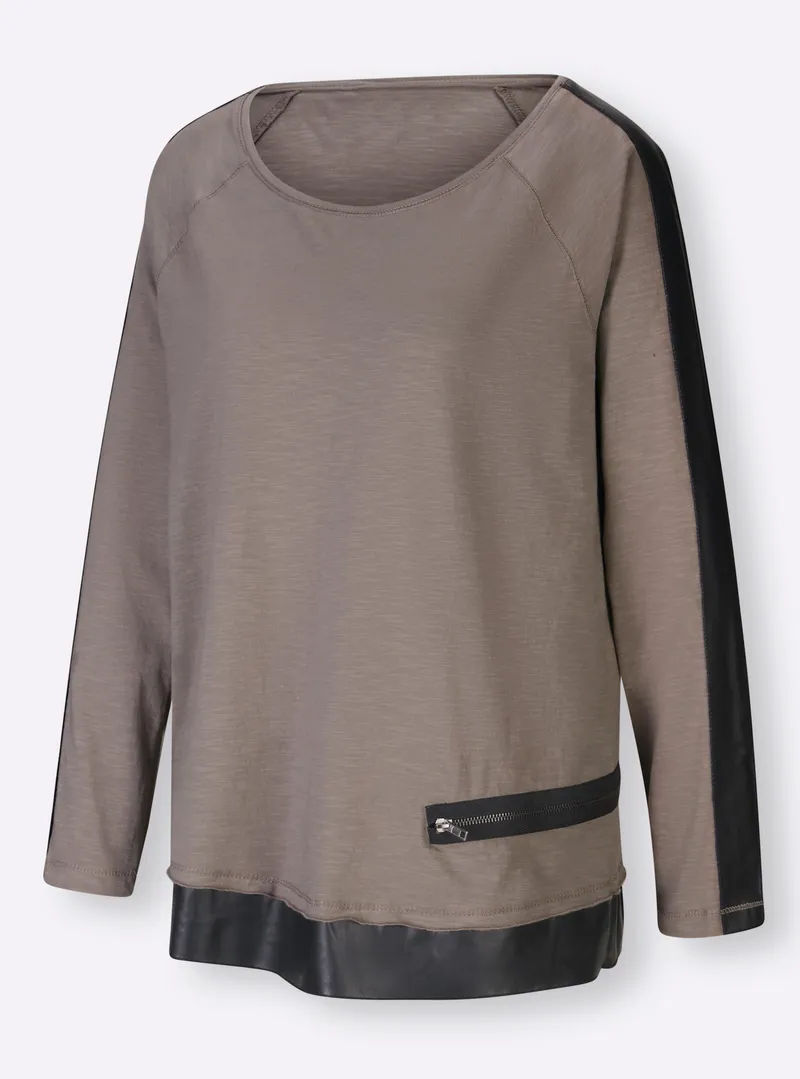 heine Langarmshirt taupe, Taupe, – Produktbild 2 von 2
