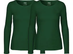 Neutral Neutral 2er-Pack Bio-Damen-Langarmshirt mit Rundhalsausschnitt, bottle green, Gr. S – Produktbild 1 von 1