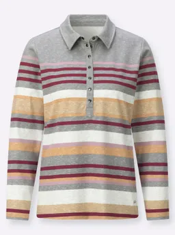 Witt Poloshirt grau-mauve-geringelt – Produktbild 1 von 1