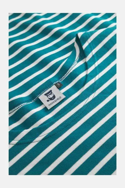Hanseheld Hanseheld Streifenshirt Damen Langarm GOTS Organic, Petrol-natur, – Produktbild 2 von 4