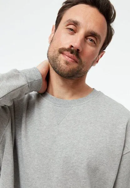 Givn Berlin Givn Berlin Sweater GBCLINT oversize aus Bio-Baumwolle, Grey melange, – Produktbild 3 von 4
