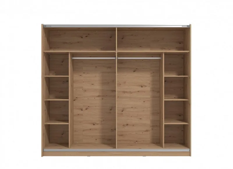 OTTO home Schwebetürenschrank Sierra Kleiderschrank mit Spiegel Garderobe Topseller inklusive Inneneinteilung & Kleiderstange, FSC®-Zertifiziert, Beige, – Produktbild 5 von 5