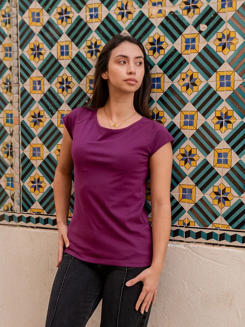 FellHerz Cap Sleeve berry - L – Produktbild 1 von 1