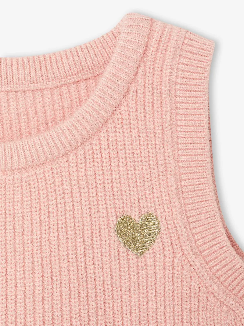 Vertbaudet Baby Pullunder mit Herz-Stickerei, Pudrig rosa, – Produktbild 4 von 4
