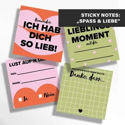 DEINE ZWEISAMKEIT DEINE ZWEISAMKEIT STICKY NOTES "SPASS & LIEBE" | FÜR BESONDERE PAARMOMENTE – Produktbild 1 von 1