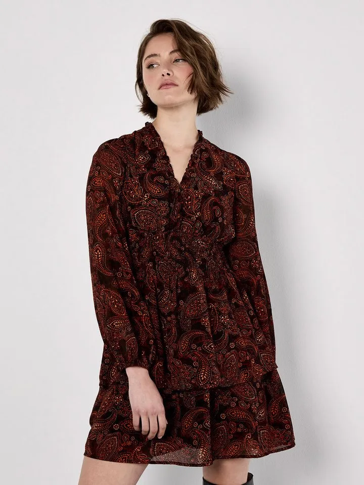 Apricot Apricot Minikleid Druckkleid mit Batik-Paisley-Muster, Orange, – Produktbild 2 von 5