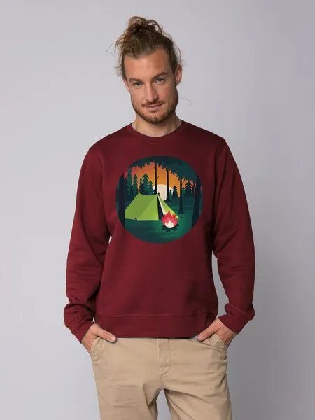 watapparel watapparel Sweatshirt Unisex Zelten, Burgundy, – Produktbild 2 von 4
