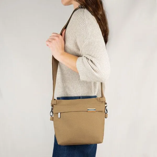 seasara seasara Tasche Umhängetasche aus Bio-Baumwolle (Canvas), Camel, – Produktbild 6 von 8