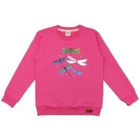 Walkiddy Kinder Sweatshirt GOTS zertifiziert Bio-Baumwolle Rosa Libellenmotiv Rundhals weich bequem – Walkiddy – Produktbild 1 von 1