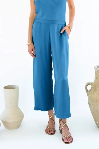 Neu Nomads Neu Nomads Damen vegan Hose Cropped Palazzo Carina Ocean, Blau, – Produktbild 2 von 2