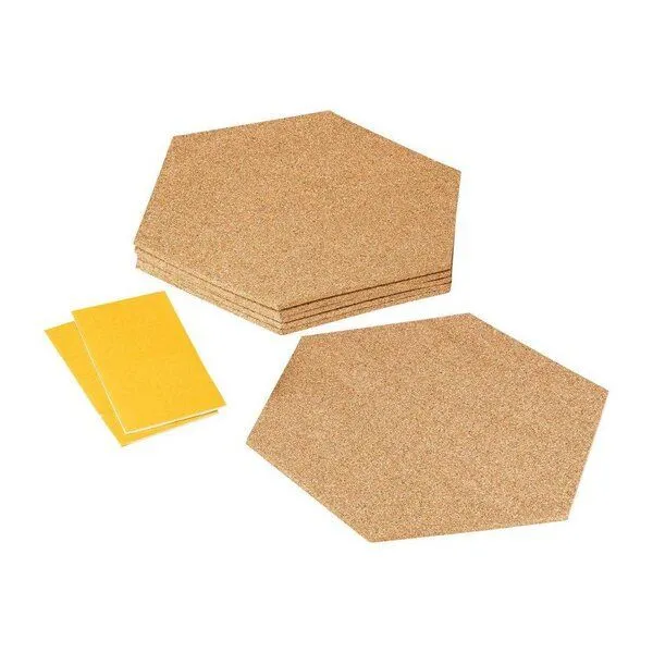 Kork-Deko Kork-Deko Kork Fliesen | Hexagone aus Kork Wanddeko, Pinnwand | selbstklebend – Produktbild 2 von 2