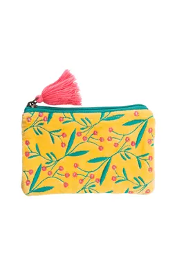Tranquillo Samttäschchen FLORAL (Bio-Baumwolle) - gelb – Produktbild 1 von 1