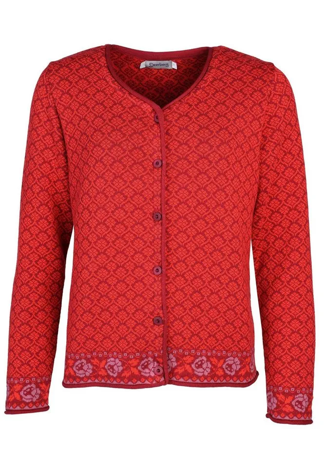 Deerberg Strickjacke Hedie, Rot, – Produktbild 2 von 5