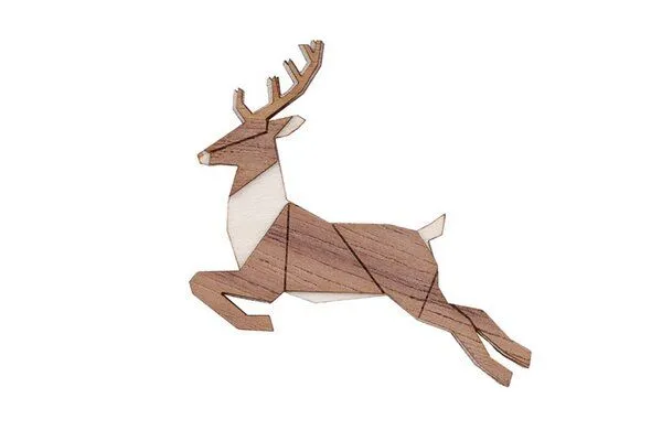 BeWooden BeWooden Holzbrosche „Jumping Deer Brooch“ – Produktbild 1 von 4