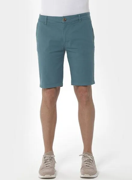 ORGANICATION ORGANICATION Slim Chino-Shorts aus Bio-Baumwolle, Grün(perol green), – Produktbild 1 von 3