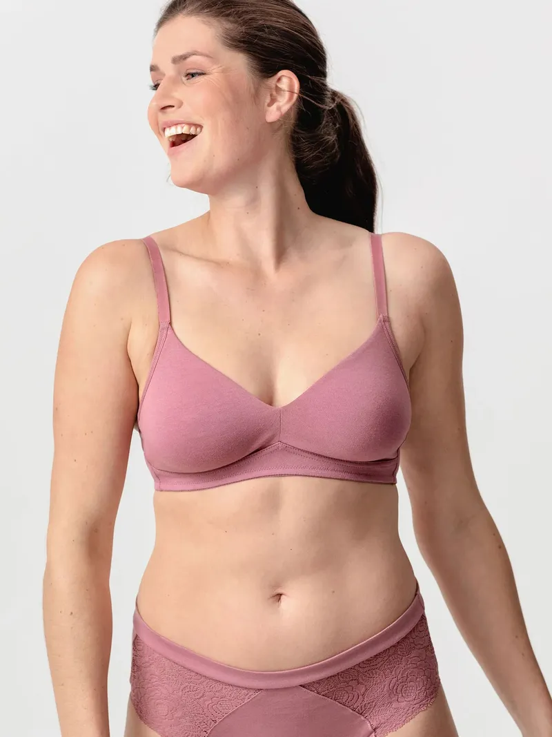 erlich textil erlich textil Amela bügelloser BH aus Bio-Baumwolle, made in Europe, Mauve, – Produktbild 1 von 5