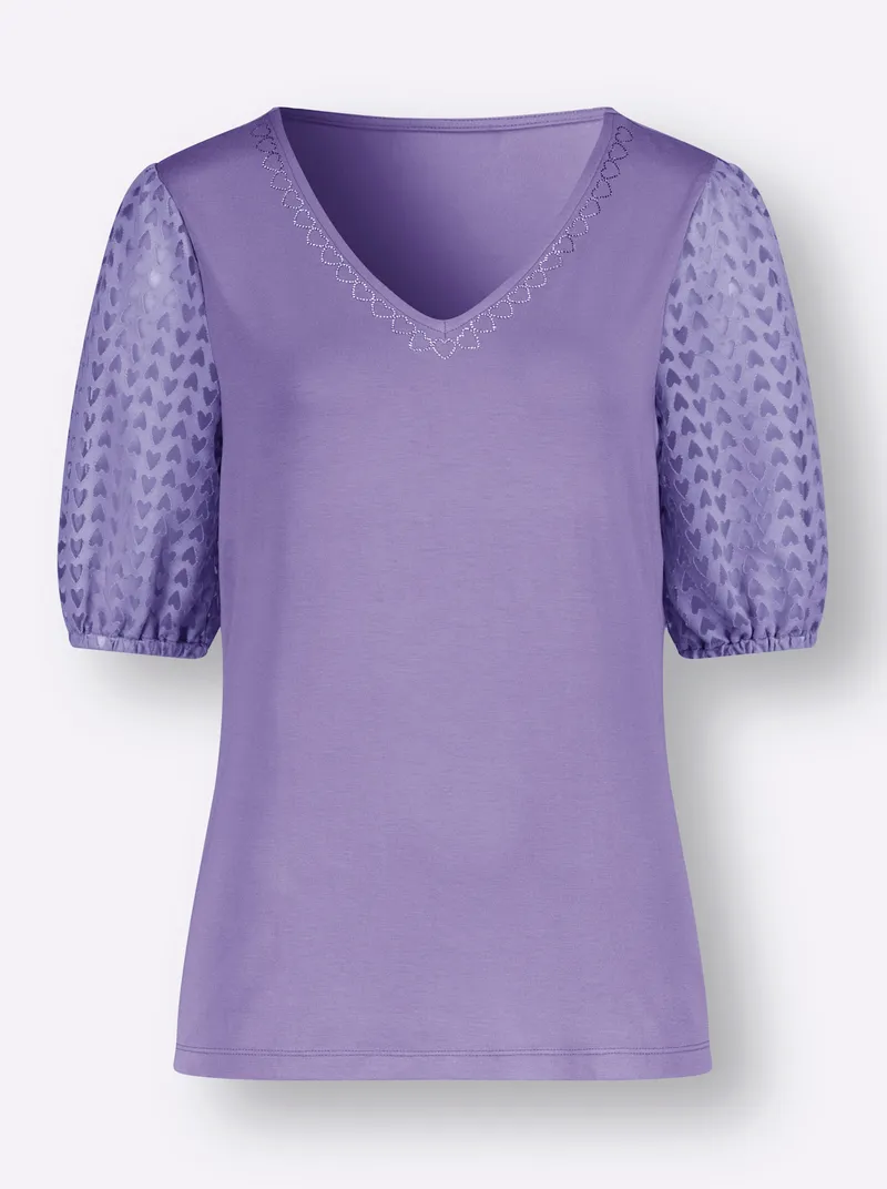 Witt V-Shirt lavendel, Lavendel, – Produktbild 1 von 2