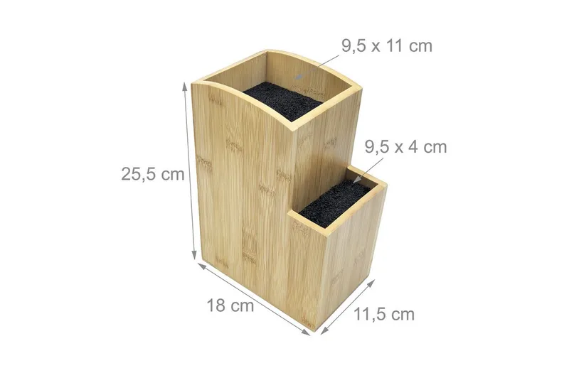RELAXDAYS RELAXDAYS Messerblock Bambus 2 Etagen (1tlg), Braun|schwarz, – Produktbild 4 von 5