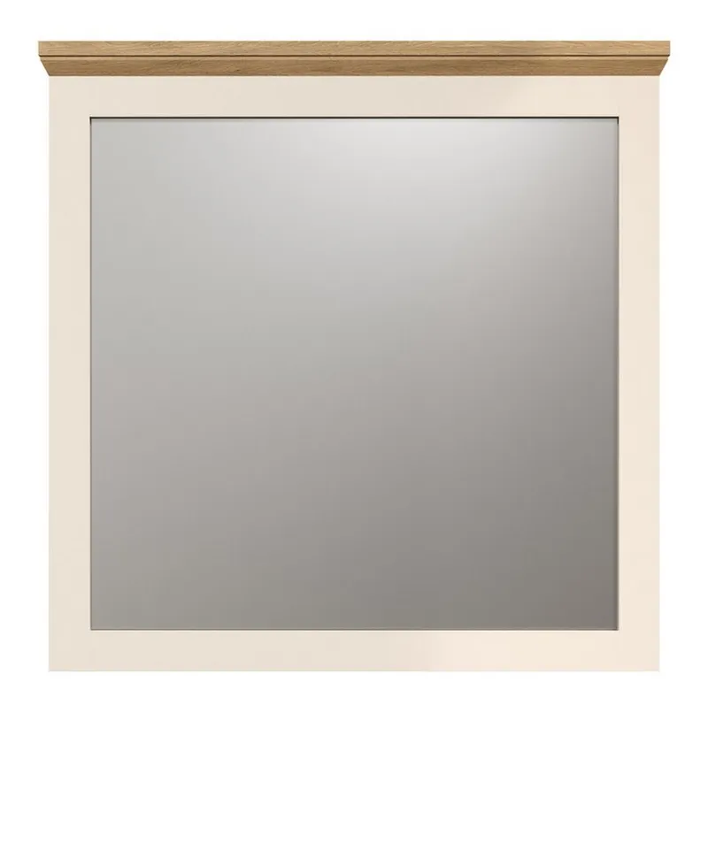 Furn.Design Garderobenspiegel Cozy (Wandspiegel in Kaschmir mit Eiche Landhaus, 70 x 70 cm), mit Kranz – Produktbild 5 von 5