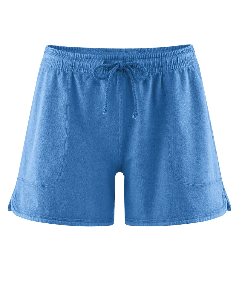 HempAge Hempage Damen vegan Shorts Aus Piqué Jersey Ozeanblau, Blau, – Produktbild 1 von 2