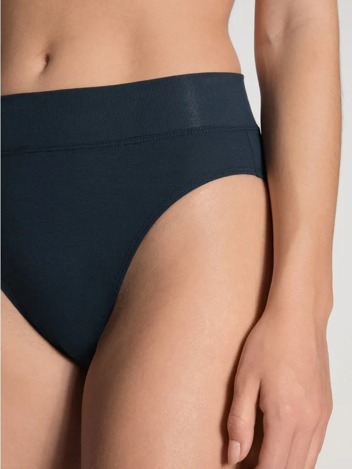CALIDA CALIDA High-Waist-Slip Elastic Duopack (2er Pack) breiter Softbund, elastisch, atmungsaktiv, weich, Blau, – Produktbild 4 von 5