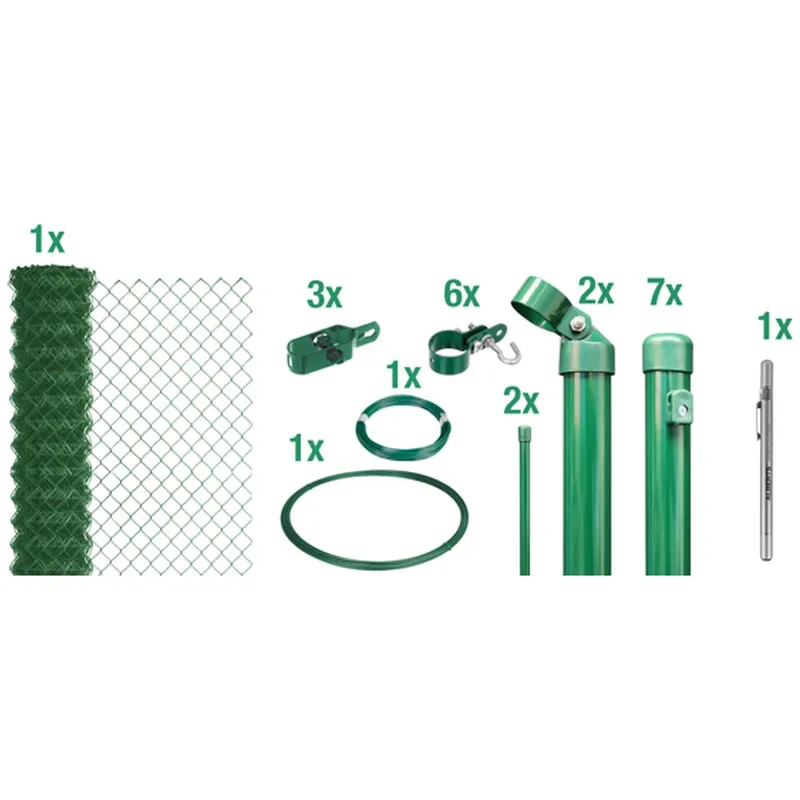 Alberts ALBERTS Set Maschendrahtzaun, grün kstbe., z.E., Graphitstift, Länge 15 m, Höhe 800 mm – Produktbild 1 von 1