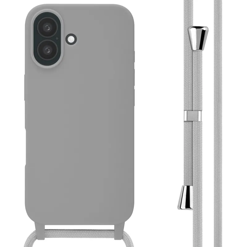 imoshion imoshion SilikonHülle mit Band für das Apple iPhone 16, Hellgrau, – Produktbild 1 von 1