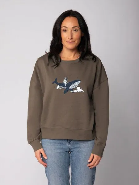 watapparel watapparel Sweatshirt Frauen Spacewhale, Mocha, – Produktbild 2 von 2