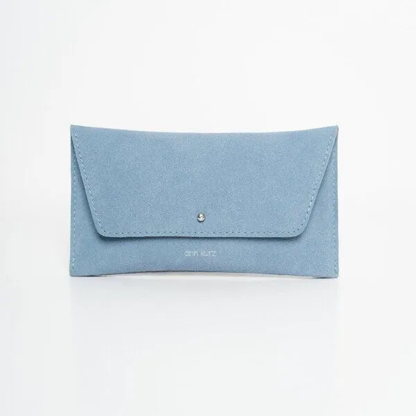 ann kurz ann kurz Mini Envelope – Portemonnaie aus Leder, Recycled suede celeste, – Produktbild 1 von 2