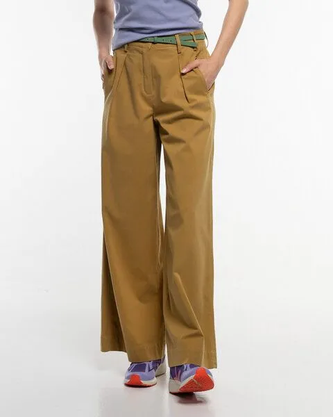 Alma & Lovis Alma & Lovis Weite Marlenehose aus softem Lyocell-Cotton-Mix | Twill Marlene, Gold (gelb-braun), – Produktbild 3 von 4
