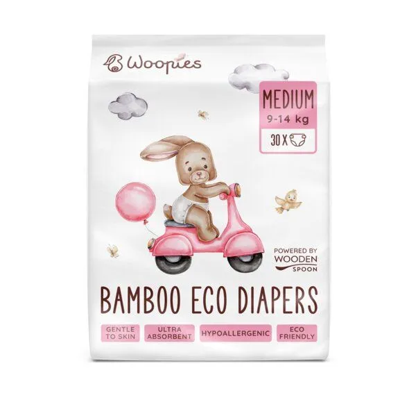 WOHL2BE | Auf ins Premium-Wohl WOHL2BE | Auf ins Premium-Wohl Öko-Windeln Medium (9-14kg) aus Bambusfasern – Produktbild 2 von 3