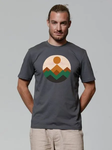 watapparel watapparel T-Shirt Unisex Geometric Landscape 2, Anthracite, – Produktbild 1 von 3