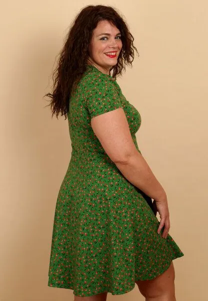 Die rote Zora Die rote Zora Keyhole Kleid Cherry Pop, Grün, – Produktbild 2 von 4