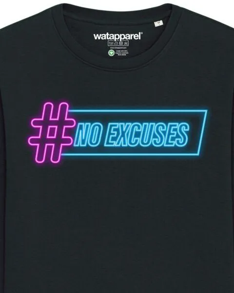 watapparel watapparel Sweatshirt Unisex No Excuses, Black, – Produktbild 3 von 3