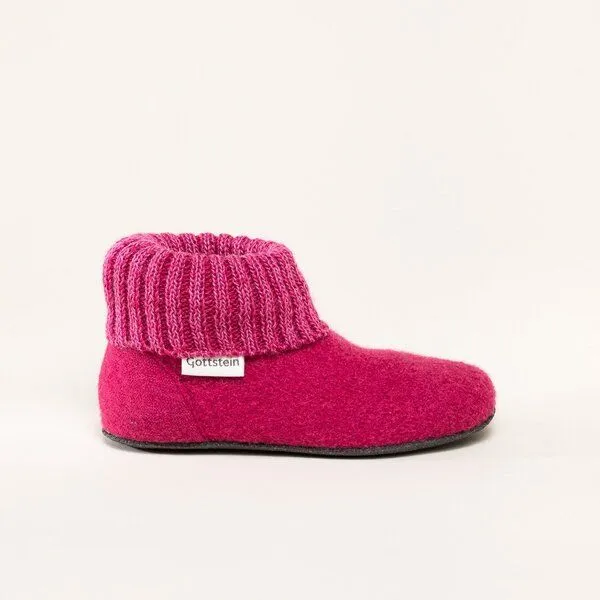 Gottstein Gottstein Kinder-Hüttenschuh Alpine Boot FE - Kinderhausschuh für Mädchen & Jungen aus 100% Schurwolle, Pink, – Produktbild 5 von 6