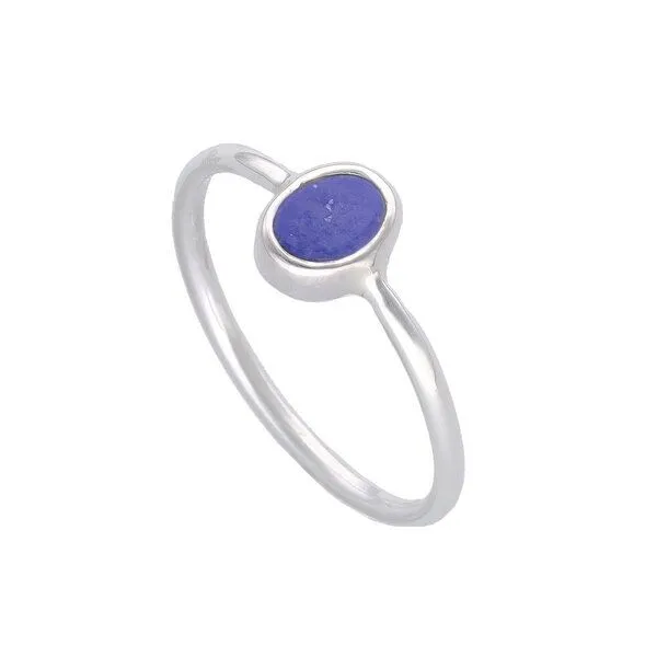 pakilia pakilia Silber Ring oval Fair-Trade und handmade, Blau, – Produktbild 3 von 4