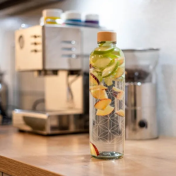 Carry Bottles Carry Bottles Glastrinkflasche 1.0l, Flower of life, – Produktbild 4 von 4