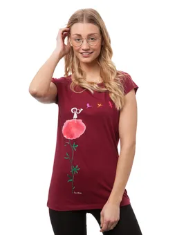 FellHerz Kranichflug Cap Sleeve ruby - M – Produktbild 1 von 1