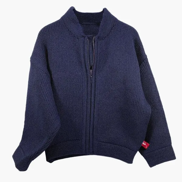 vincente vincente gestrickte Bomberjacke für Männer, Marineblau, – Produktbild 1 von 1